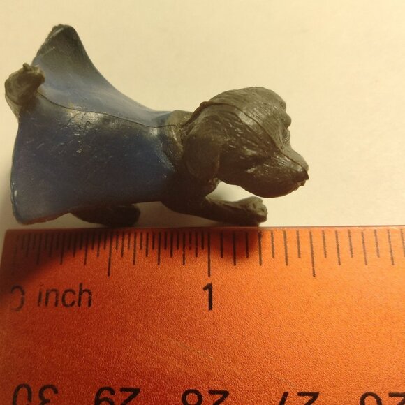 Miniature Toy Dog  Black Blue Cape Dollhouse - Picture 8 of 10